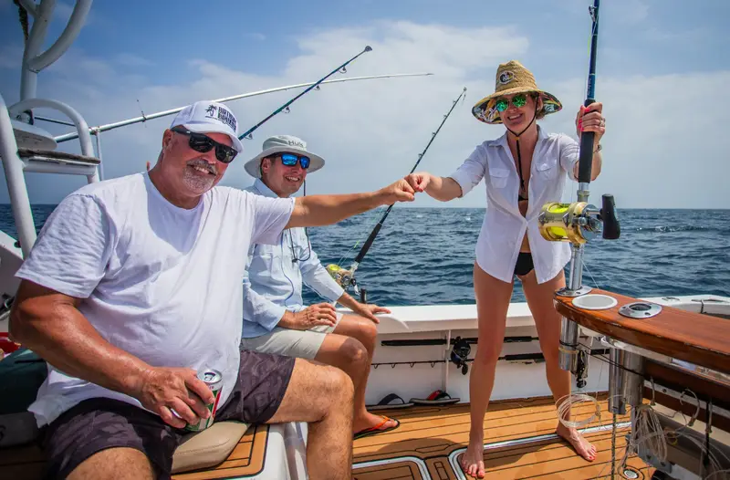 Group having fun on board